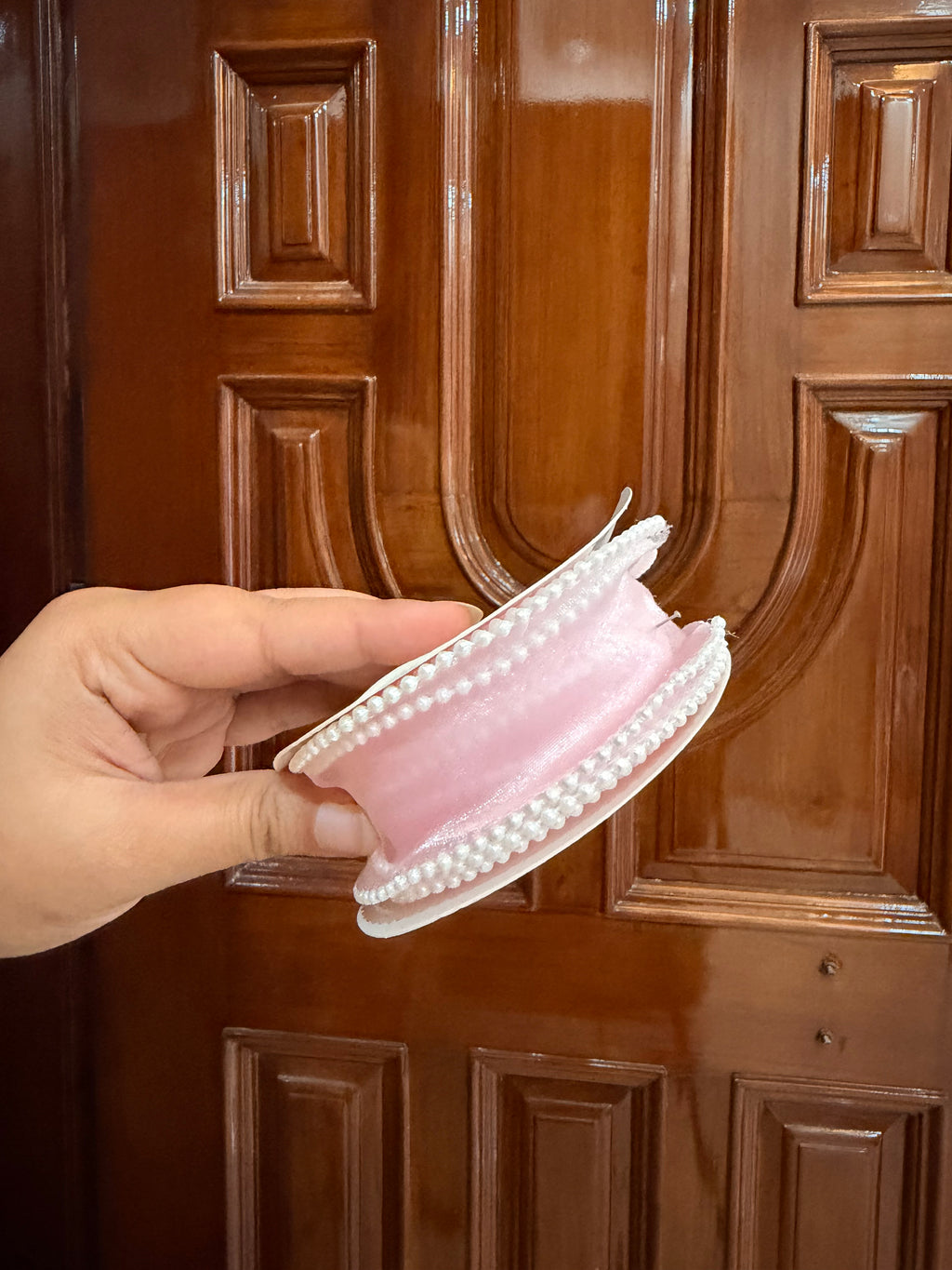 Organza Ribbon with Pearl Border