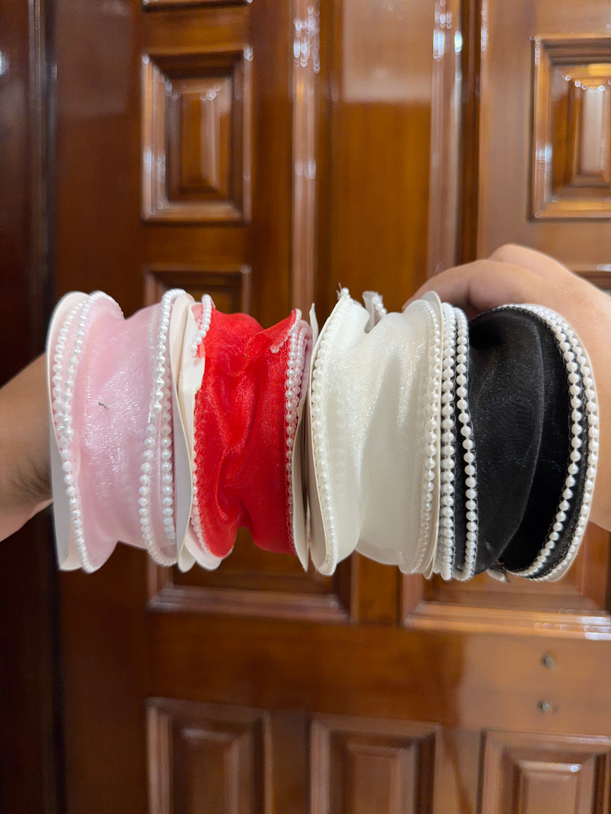 Organza Ribbon with Pearl Border
