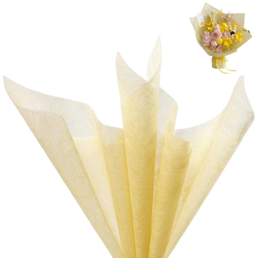 Tissue Non-Woven Bouquet Sheet – Yellow | Pack of 10