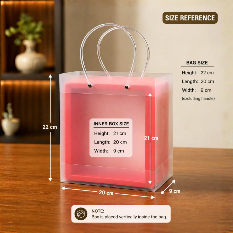 Transparent Red Gift Bag with Handle